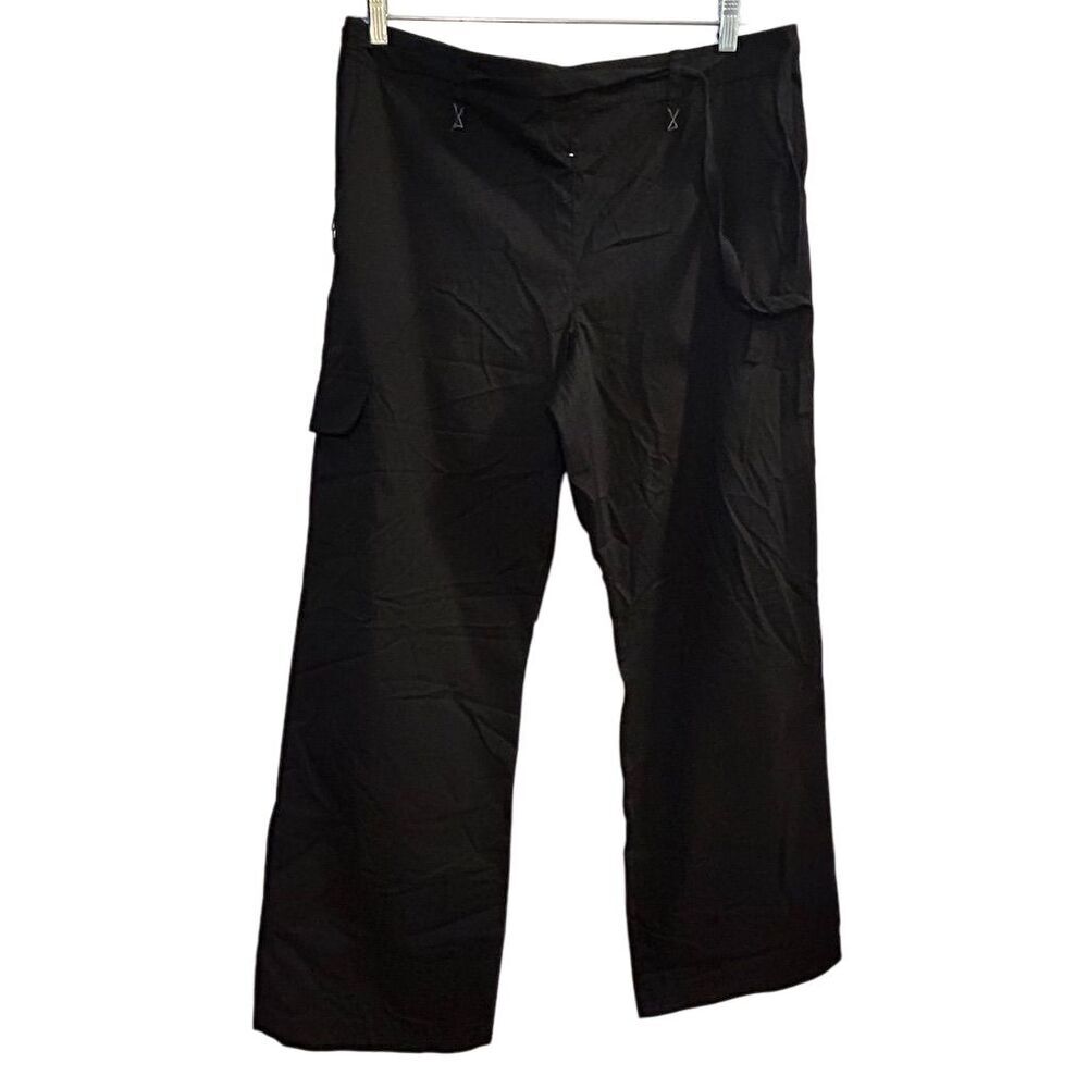Laura Ashley Women's Black Wide-Leg‎ Pants Size L Casual Elastic Waist